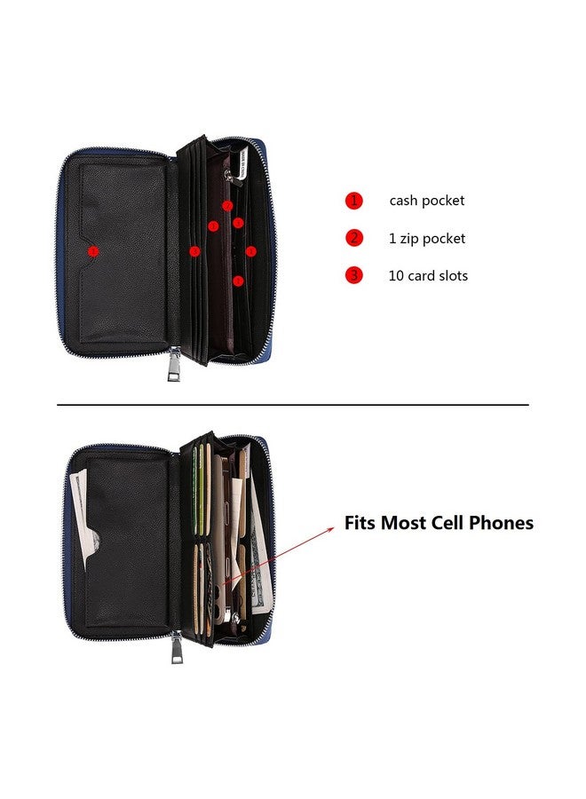 YALUXE Wristlet Handbags For Women Crocodile Effect Leather Clutch Ziparound Wallet Phone Purse - Image 4