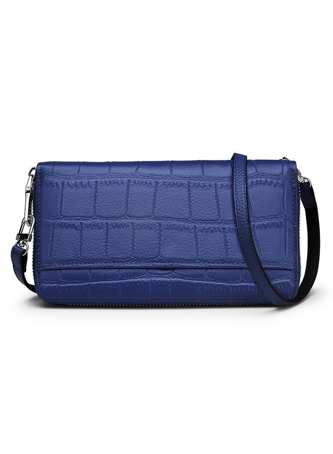 YALUXE Wristlet Handbags For Women Crocodile Effect Leather Clutch Ziparound Wallet Phone Purse - Image 3