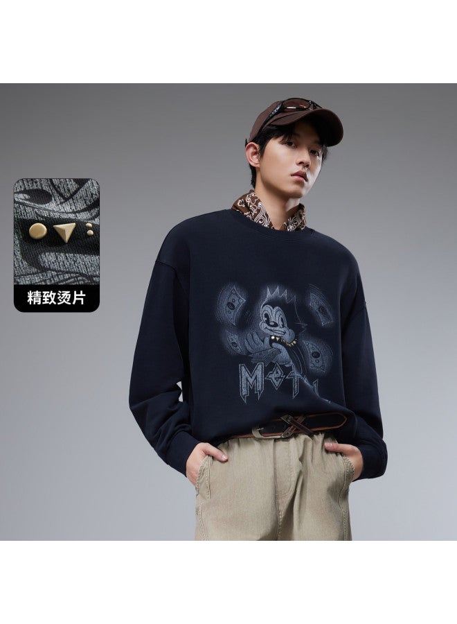 Cabbeen Men's Hoodie Creative Patch Logo Design Casual Fall Long Sleeve Hoodie - Image 2