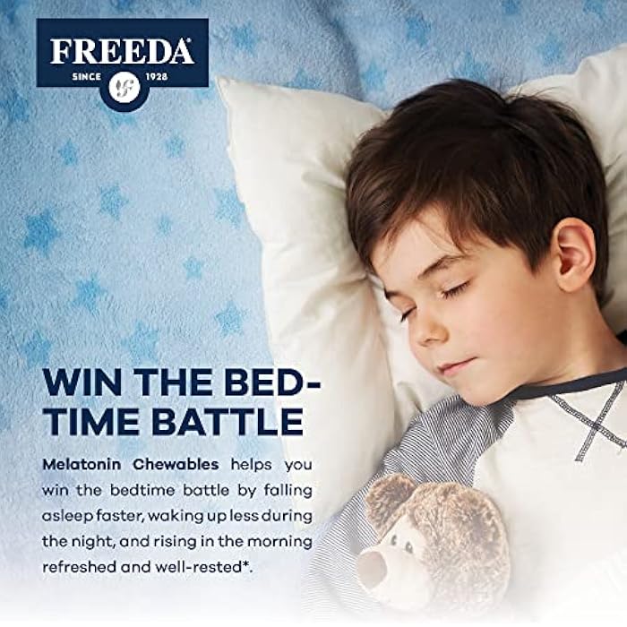 FREEDA Melatonin 2mg Sugar-Free Chewables – Natural Sleep Aid for Adults & Kids – Vegan, Kosher, Gluten-Free, Non-GMO, Easy Bedtime Support – 60 Tablets - Image 5