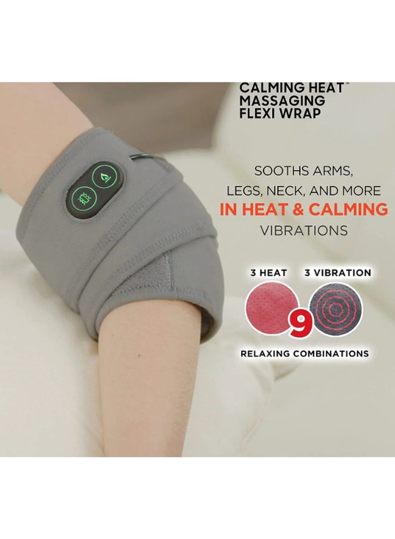 Kimaya Calm Heat Massaging Flexi Wrap, Multi Use Fitting Design for Hands, Legs and Shoulders, Calming Comfort (Graphite) - Image 2