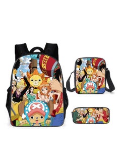 Cartoon anime backpack for primary and secondary school students, large capacity casual lightweight backpack, cartoon shoulder bag, pencil case, pencil case, and pencil case