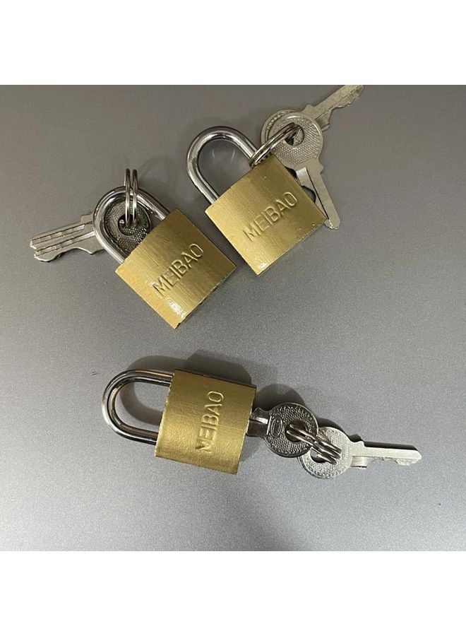 Meba Mini Durable Steel Padlock With 2 Keys Portable Security Lock For Suitcase Travel Bags - Image 2