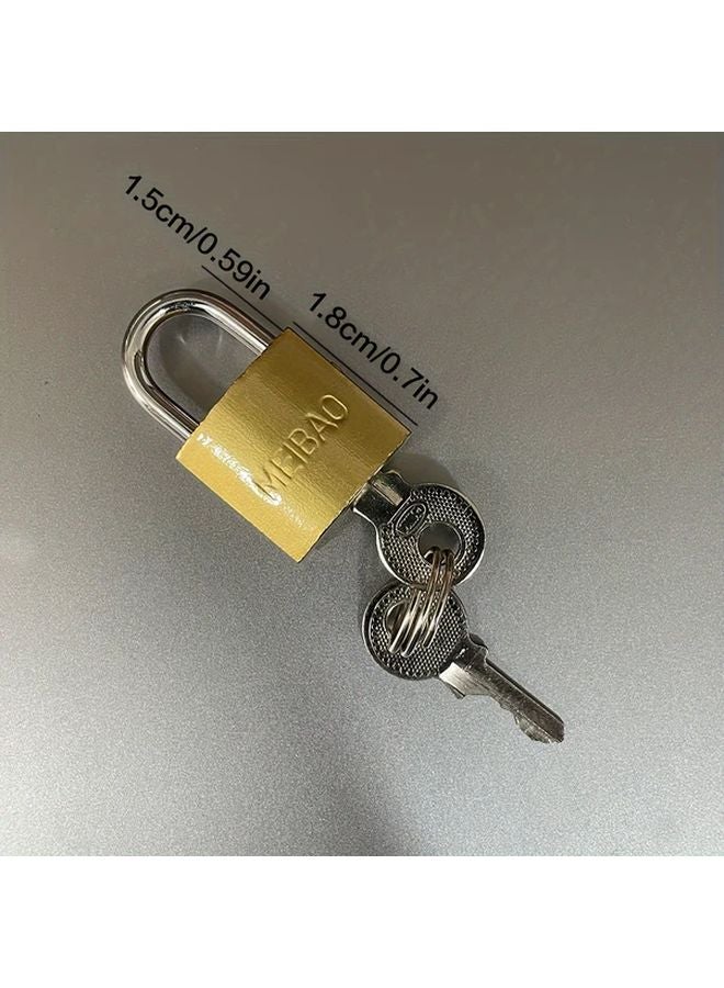 Meba Mini Durable Steel Padlock With 2 Keys Portable Security Lock For Suitcase Travel Bags - Image 3