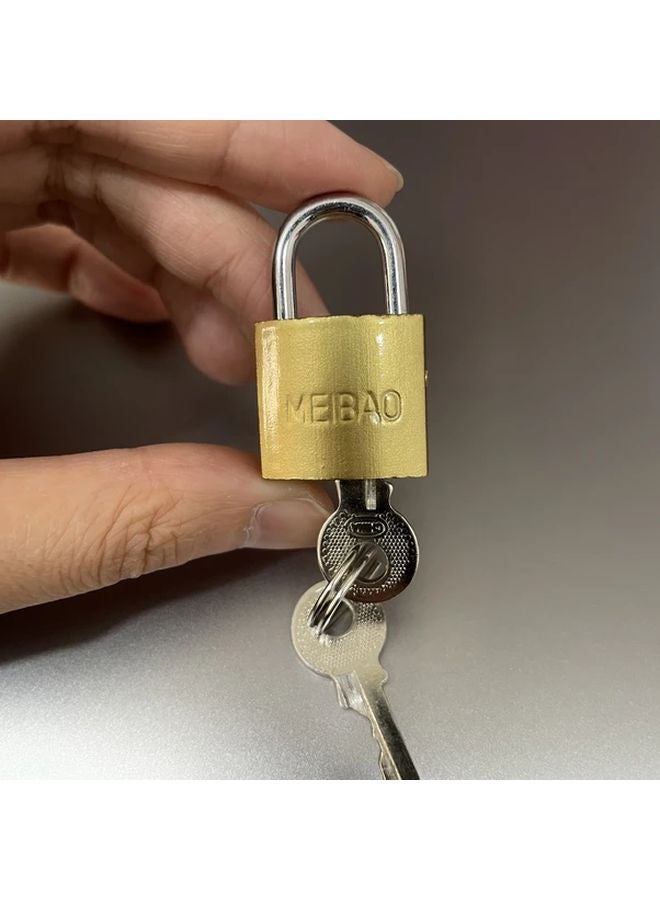Meba Mini Durable Steel Padlock With 2 Keys Portable Security Lock For Suitcase Travel Bags - Image 1