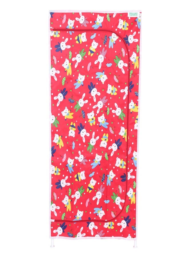FLIPZON Multipurpose 6 Shelve Baby Wardrobe, (Fabric Shelves)- Rabbit Red - Image 5