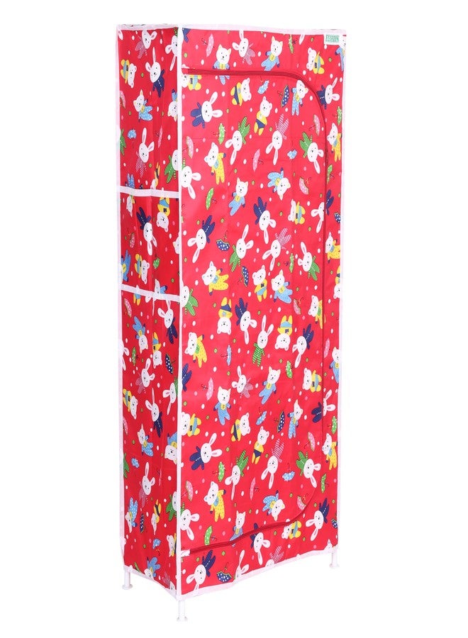 FLIPZON Multipurpose 6 Shelve Baby Wardrobe, (Fabric Shelves)- Rabbit Red - Image 3