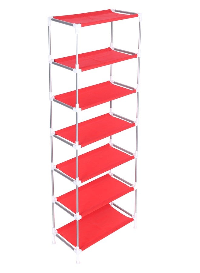 FLIPZON Multipurpose 6 Shelve Baby Wardrobe, (Fabric Shelves)- Rabbit Red - Image 2