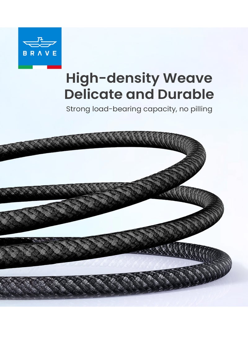 Brave Durable Nylon Braided USB-A to Type-C Charging Cable, 3A Fast Charging and High-Speed ​​Data Transfer, Compatible with Samsung Galaxy, Google Pixel, Huawei, MacBook, Nintendo Switch and More - Sturdy, Tangle-Free Design for Reliable Performance and Fast Power Delivery (1m, Black) - Image 4