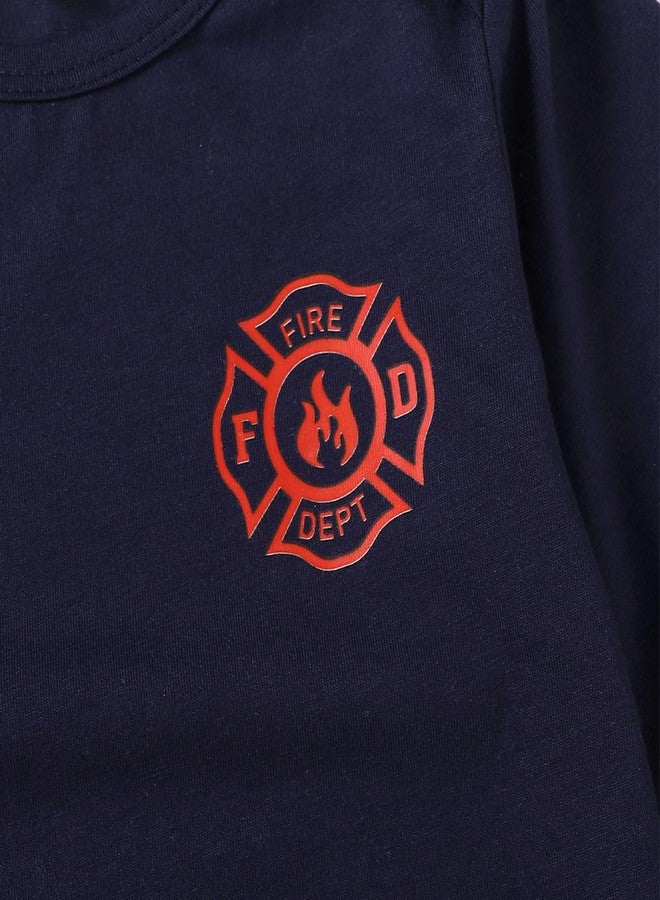 Happidoo Baby Girl Costume Outfit Newborn Fireman Costume Clothes Firefighter Skirt Set (Blue Long-Firefighter,3-6 Months) - Image 4