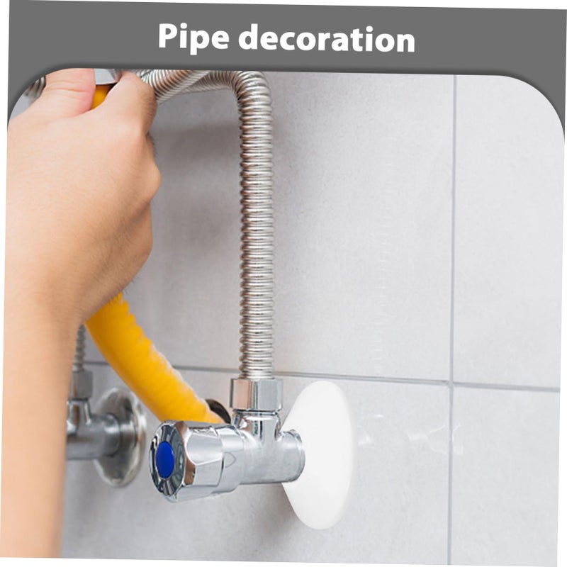 White Decorative Drain Pipe Covers 10pcs For Bathroom Sink Easy Installation - Image 4
