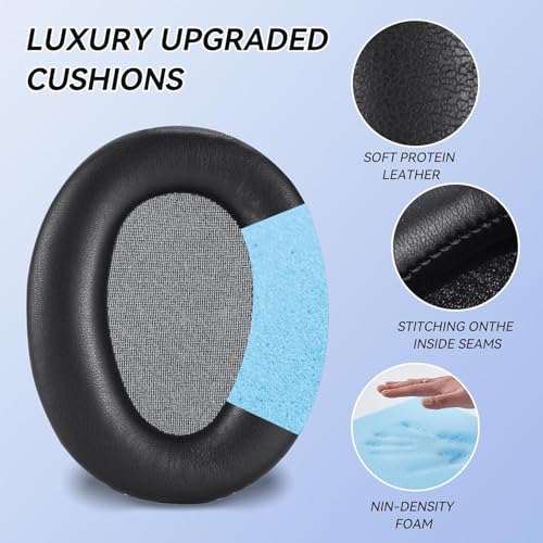 Street27® CH700N Earpads Cushion Compatible with Sony WH-CH700N (WHCH700N), WH-CH710N Headphones, Ear Pads with Soft Protein Leather High-Density Noise Cancelling Memory Foam Replacement Earmuffs - Image 3