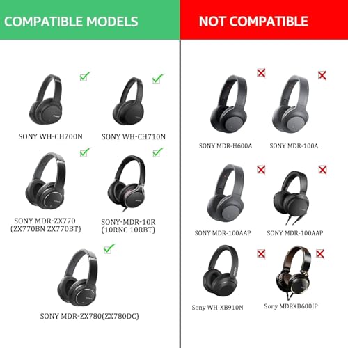 Street27® CH700N Earpads Cushion Compatible with Sony WH-CH700N (WHCH700N), WH-CH710N Headphones, Ear Pads with Soft Protein Leather High-Density Noise Cancelling Memory Foam Replacement Earmuffs - Image 4