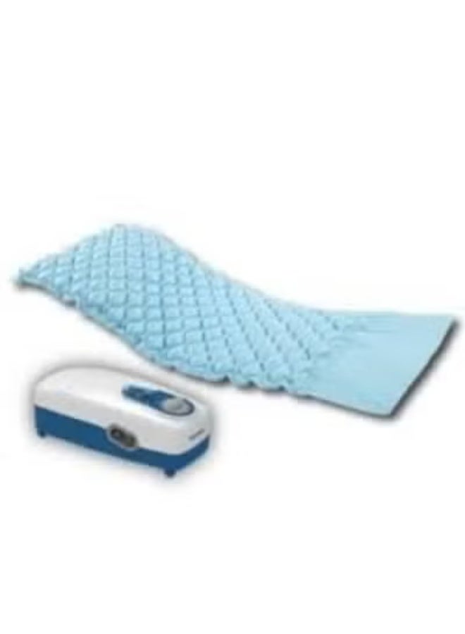 Air mattress provides comfort and protection for bedridden patients. Alternating air pressure helps prevent bedsores. Includes a quiet electric pump, waterproof padded surface, ideal for hospital or home care.