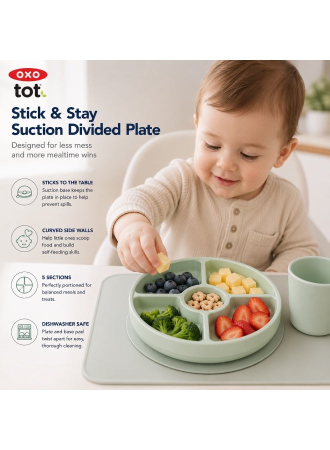 OXO Tot Stick and Stay Suction Divided Plate - Dusk - Image 2