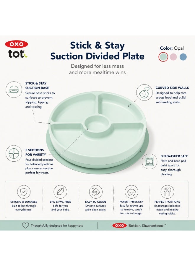 OXO Tot Stick and Stay Suction Divided Plate - Dusk - Image 3
