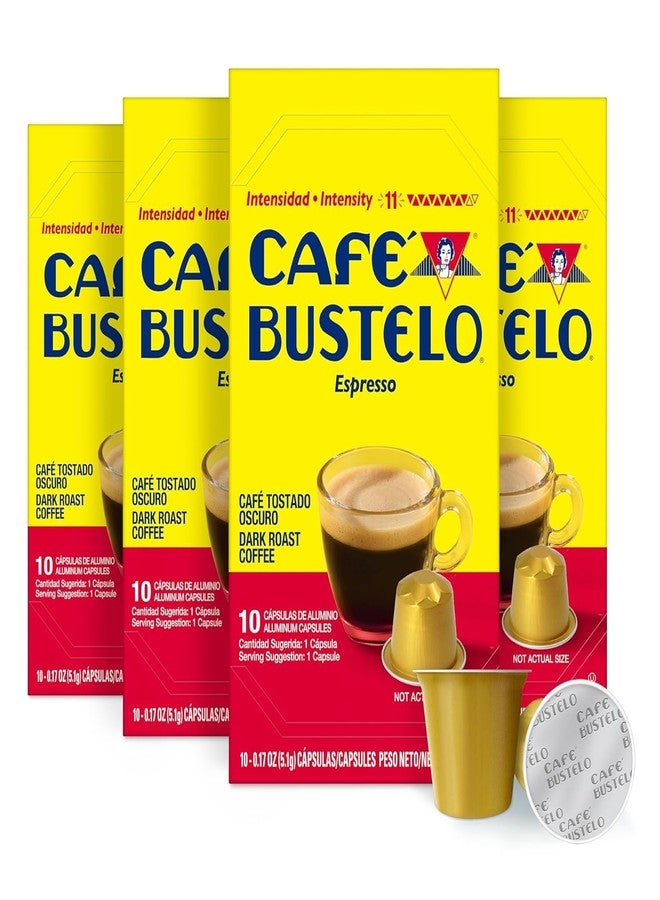 Cafe Bustelo Café Bustelo Aluminum Espresso Capsules, Dark Roast Coffee, Nespresso Original Line Compatible, Intensity 11, 40 Count - Image 1