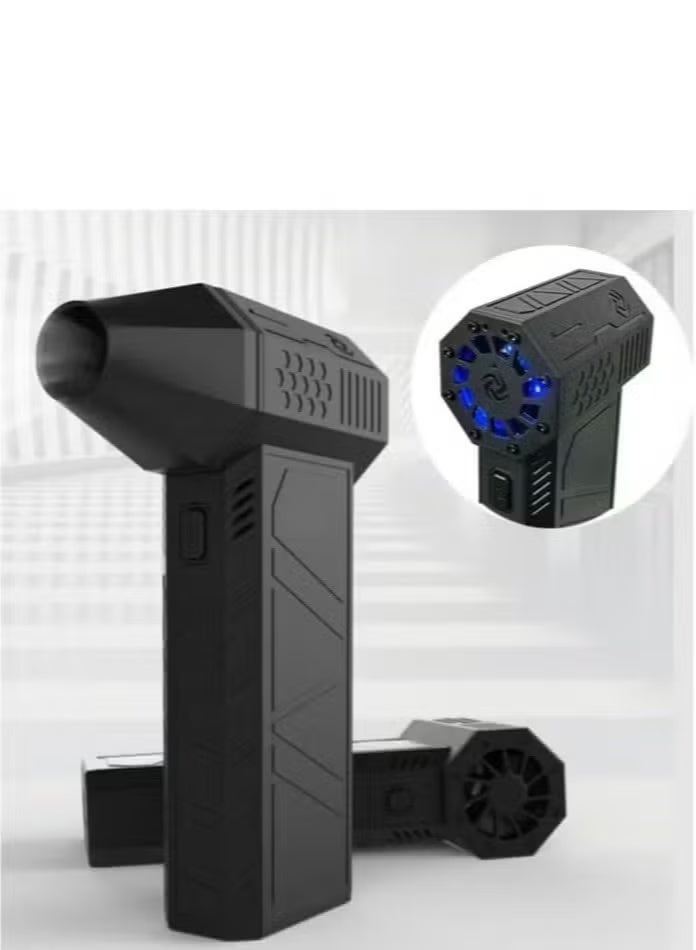 Rabos Mini Turbo Jet Fan X3 Blower – 130,000 RPM Brushless Motor, 52m/s Wind Speed Industrial Duct Fan, Handheld High-Power Air Blower for Dust,Keyboard Cleaning - Black - Image 1