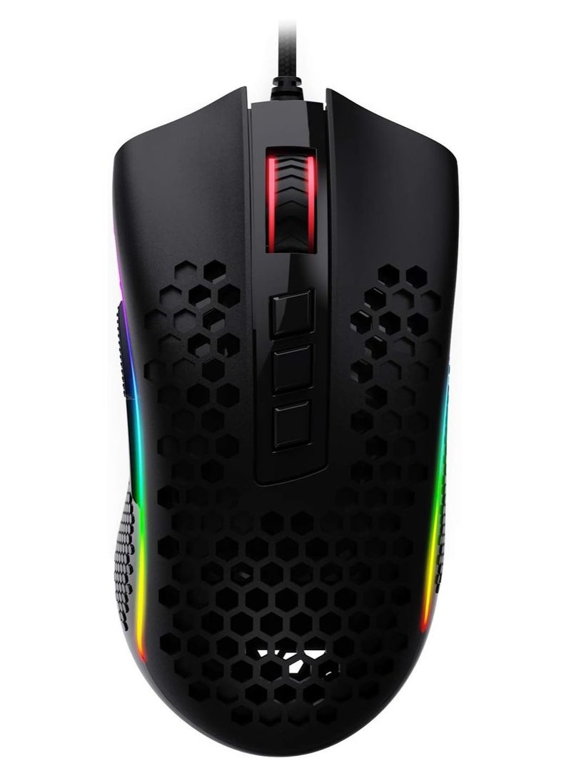 Redragon M808 Storm Lightweight RGB Gaming Mouse- 85g Ultralight Honeycomb Shell - 12,400 DPI Optical Sensor - 7 Programmable Buttons - Precise Registration - Super-Lite Cable - Image 1