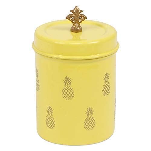 Elan Stainless Steel Food Storage Canister,Cookies Box, Kitchen Staples Storage Jar -Pineapple Print-Yellow - Image 4