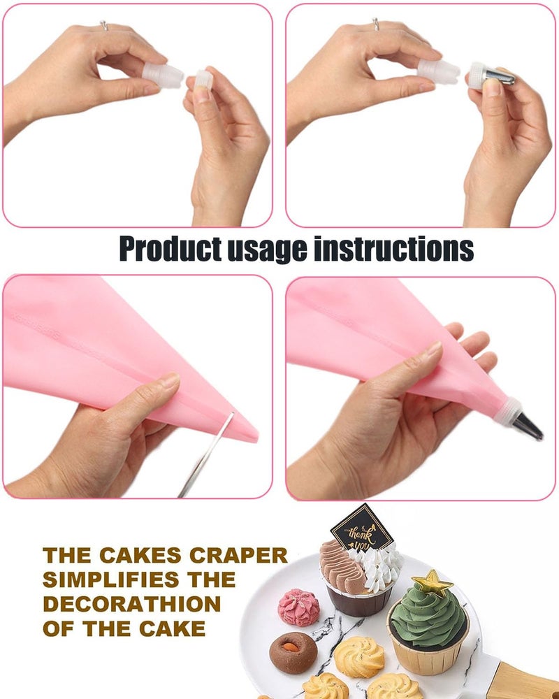 INOCEAN 24PCS Piping Bags and Nozzles, Piping Bags with Nozzles Set, Piping Bags and Nozzles, Professional Cake Decorating Set, Piping Bags with Nozzles Set for Baking & Pastry - Image 3