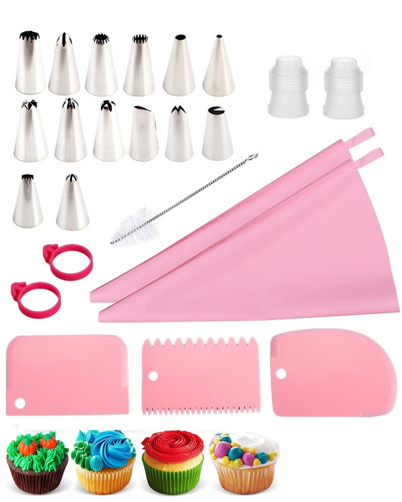 INOCEAN 24PCS Piping Bags and Nozzles, Piping Bags with Nozzles Set, Piping Bags and Nozzles, Professional Cake Decorating Set, Piping Bags with Nozzles Set for Baking & Pastry - Image 1