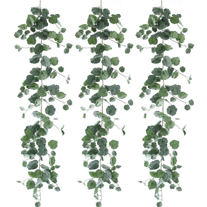 3 STRANDS BEGONIA ARTIFICIAL VINES 67 SILK VINE GARLAND WITH GREEN LEAVES FAKE HANGING PLANTS GREENERY DECOR FOR HOME BEDROOM WALL PARTY WEDDING DECORATION