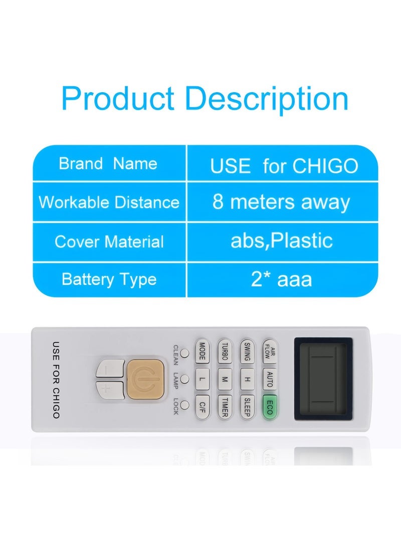 إلترازون AC Remote Control for CHIGO Air Conditioner Model ZH/JA-03, ZHJA-03, ZH/JA 03 – Universal Replacement Remote, Easy-to-Use, High-Quality, Reliable, Compatible with CHIGO Air Conditioners, Durable, Efficient Cooling Control, Black - Image 3