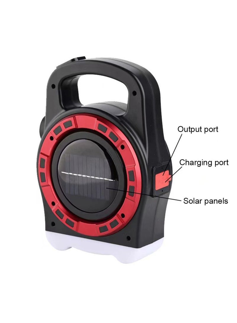 Portable Solar Powered Flashlight USB Rechargeable Outdoor Waterproof Camping Light - Image 4
