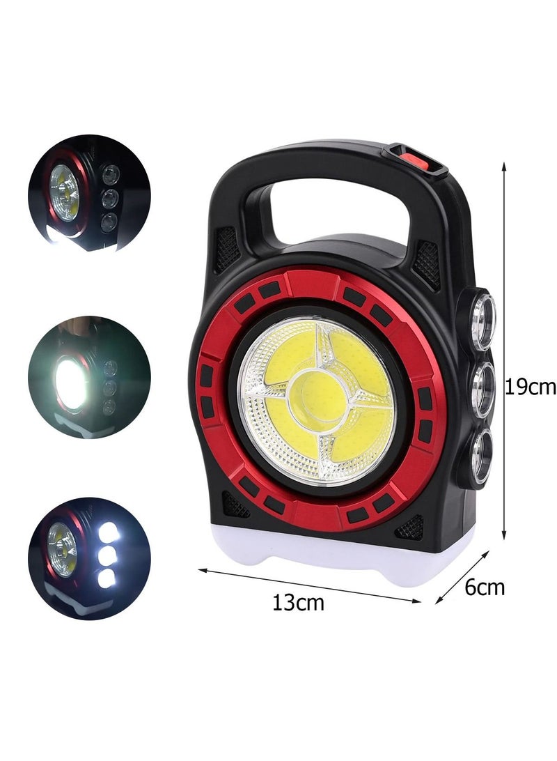 Portable Solar Powered Flashlight USB Rechargeable Outdoor Waterproof Camping Light - Image 1