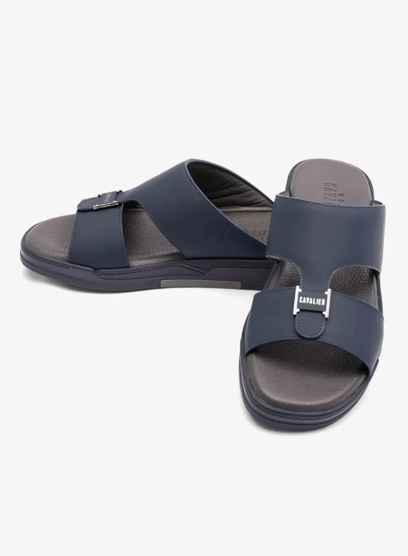 اومو كافالير UOMO CAVALIER MENS ARABIC MATTE LEATHER SANDALS NAVY