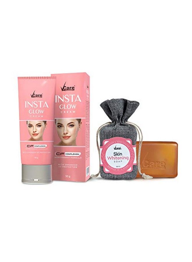 VCare كريم إنستا جلو مع صابون تبييض البشرة أفضل مجموعة لتبييض البشرة مناسبة للرجال والنساء. - Image 3
