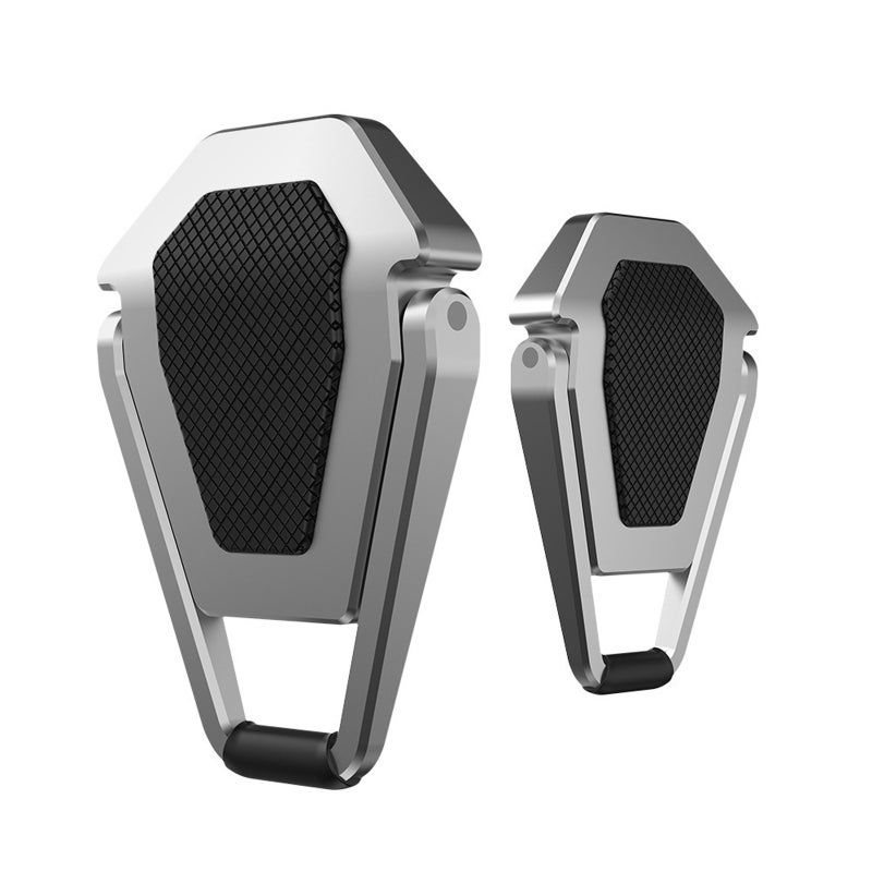 Foldable Laptop Stand Silver Gray Zinc Alloy Adjustable 15° Angle - Non-Slip Heat Dissipation Portable Notebook Support for Home Office Travel - Image 1