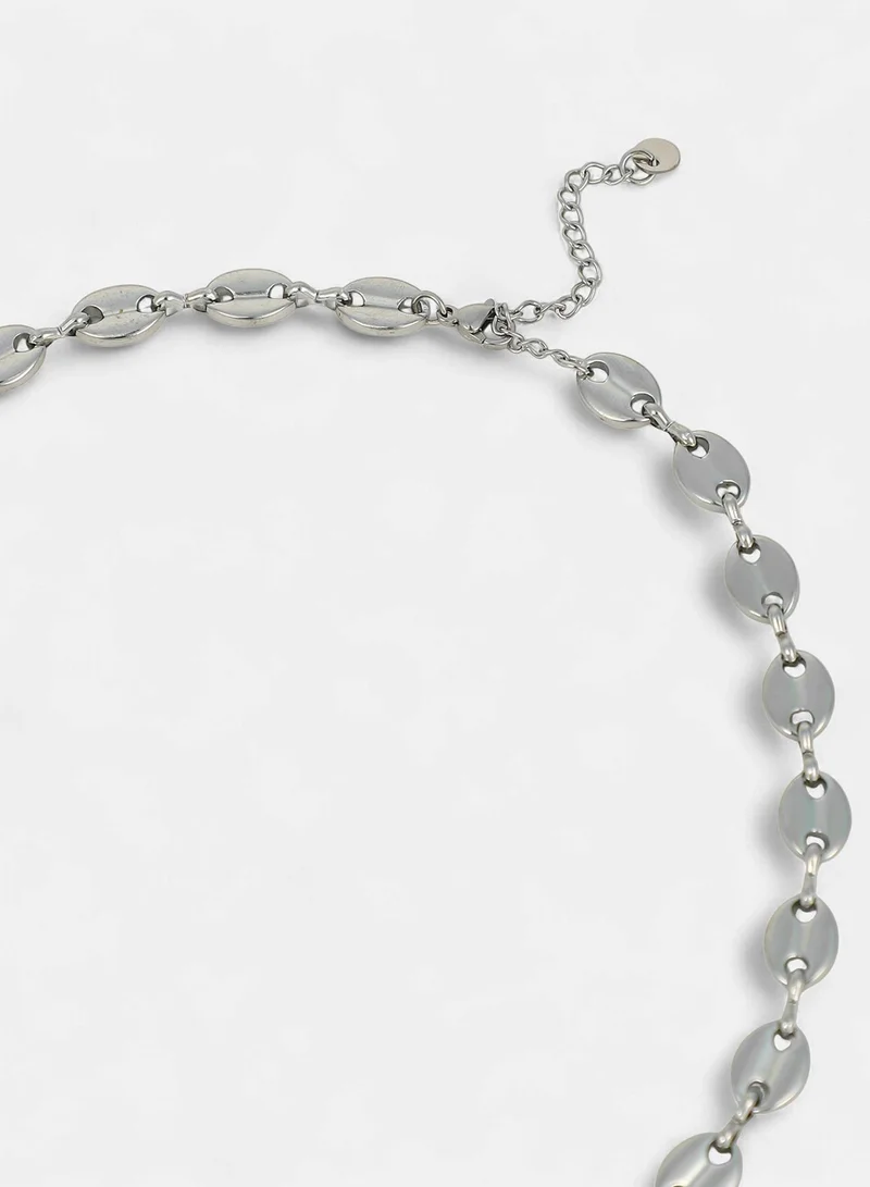 Sohi  Women The Dainty Coffee-Bean Collar Necklace | Metallic  Colour | One-Size | Metallic Alloy Material | Lobster Clasp Closure | Necklace For Casual & Evening Wear for Women | Best Price UAE