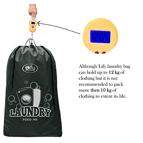 Lify Nylon Laundry Bag - These XL (45X31Inches) & M(31X21.5Inch) Bags Will Fit Laundry Hamper and Strong Enough to Carry up to Three Loads of Clothes (NAVY BLUE) - 2 Pcs Pack - Image 4