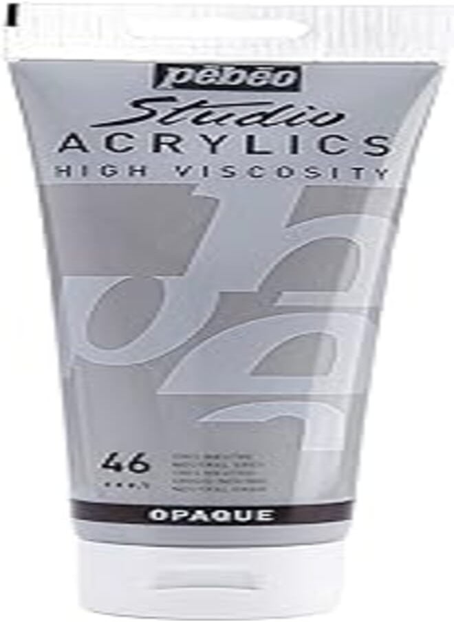 Pebeo PEBEO Studio Acrylics High Viscosity, Fine Acrylic, 250 ml - Neutral Grey 
