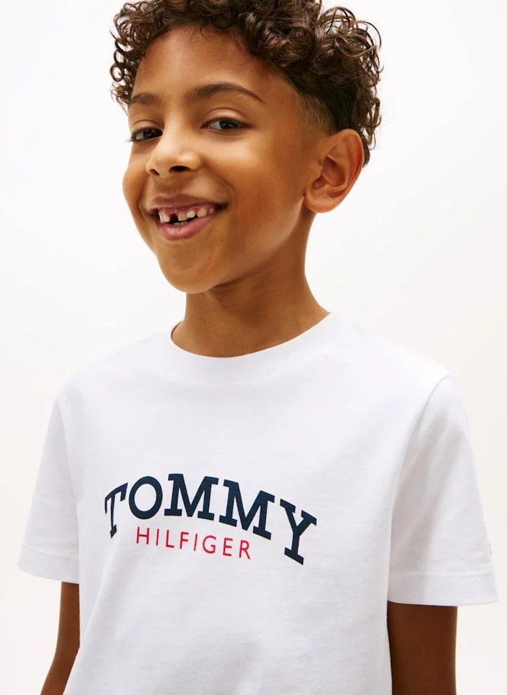 Tommy Hilfiger White Brushed Fleece T-Shirt And Sweat Shorts Set for Men | Best Price UAE