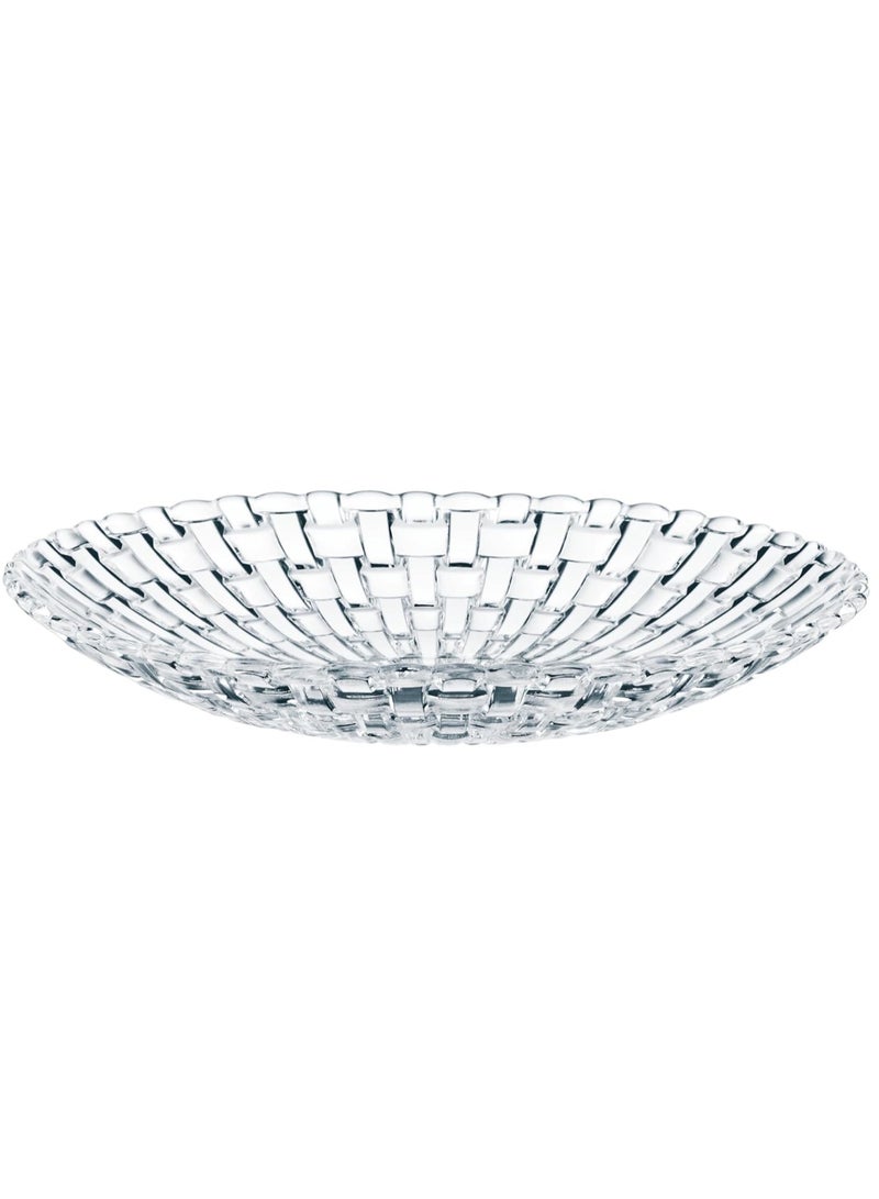 وعاء فاكهة زجاجي، سلة فاكهة 12 بوصة لطاولة المطبخ، وعاء سلطة شفاف، وعاء قاعدة مزخرف - Image 1