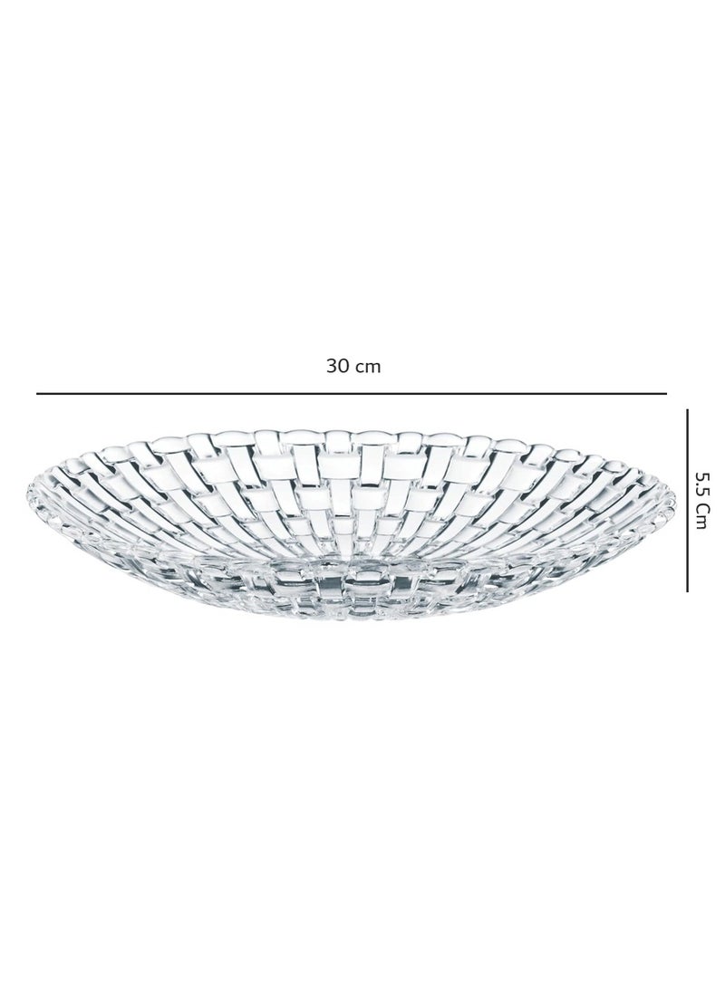 وعاء فاكهة زجاجي، سلة فاكهة 12 بوصة لطاولة المطبخ، وعاء سلطة شفاف، وعاء قاعدة مزخرف - Image 2