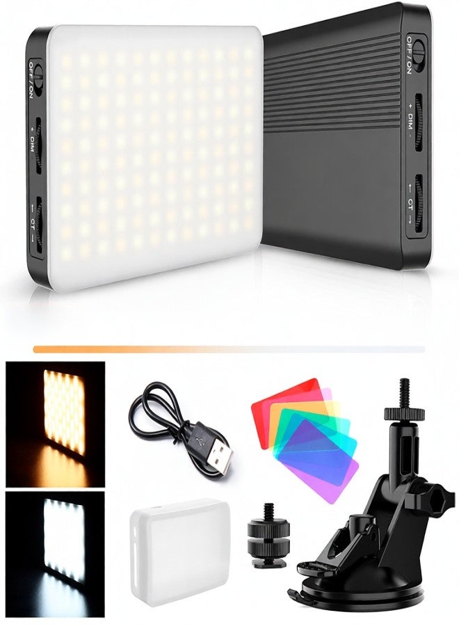 في جيم طقم إضاءة مؤتمرات الفيديو VIJIM VL120 مزود بإضاءة فيديو LED صغيرة قابلة للتعتيم من 3200 كلفن إلى 6500 كلفن، وقاعدة تثبيت شفط، وغطاء سيليكون، ومحول تثبيت على قاعدة باردة، و6 ألوان لبث مؤتمرات الفيديو المباشرة. - Image 5