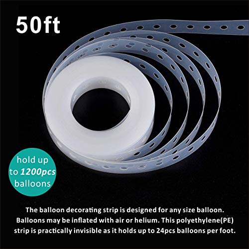 Hicet Balloon Strip Tape 50Ft Long to Make Arch Garland Steamer for Birthday Wedding Baby shower Party Decorations - Image 3