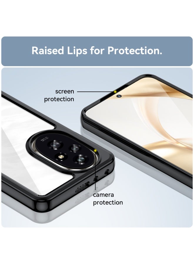 SanHu for Honor 200 5G Case Cover, High Quality Hard Backplane Soft Border Pure and Bright Comfortable Feel Cell Phone Protective Case for Honor 200 5G, Black - Image 5