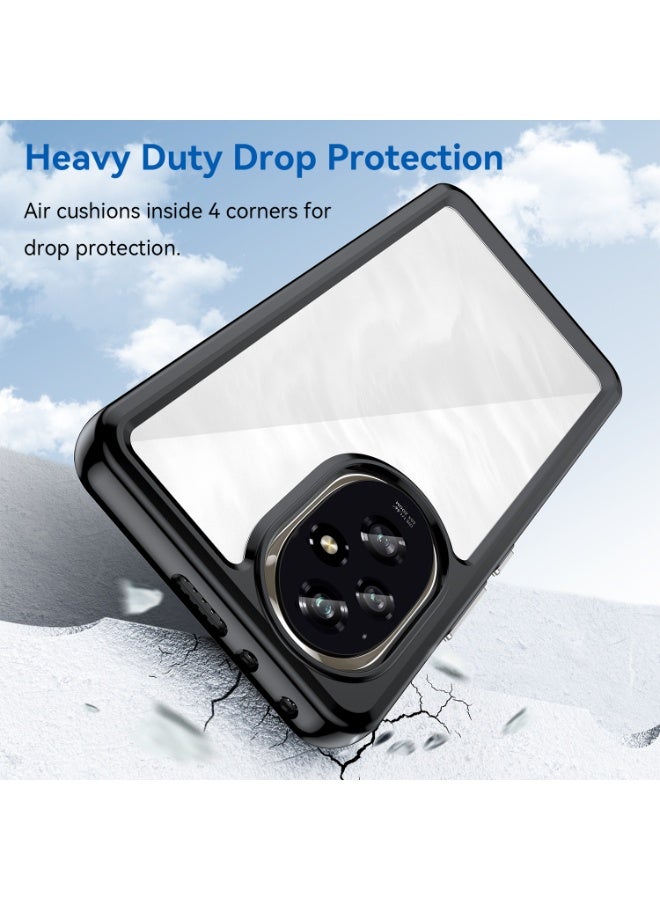 SanHu for Honor 200 5G Case Cover, High Quality Hard Backplane Soft Border Pure and Bright Comfortable Feel Cell Phone Protective Case for Honor 200 5G, Black - Image 3