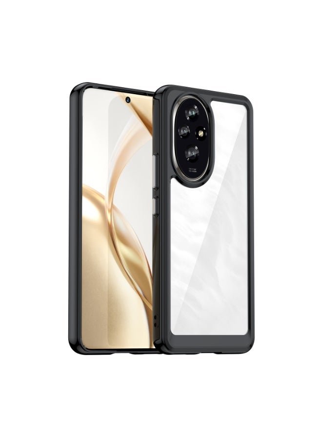 SanHu for Honor 200 5G Case Cover, High Quality Hard Backplane Soft Border Pure and Bright Comfortable Feel Cell Phone Protective Case for Honor 200 5G, Black - Image 1