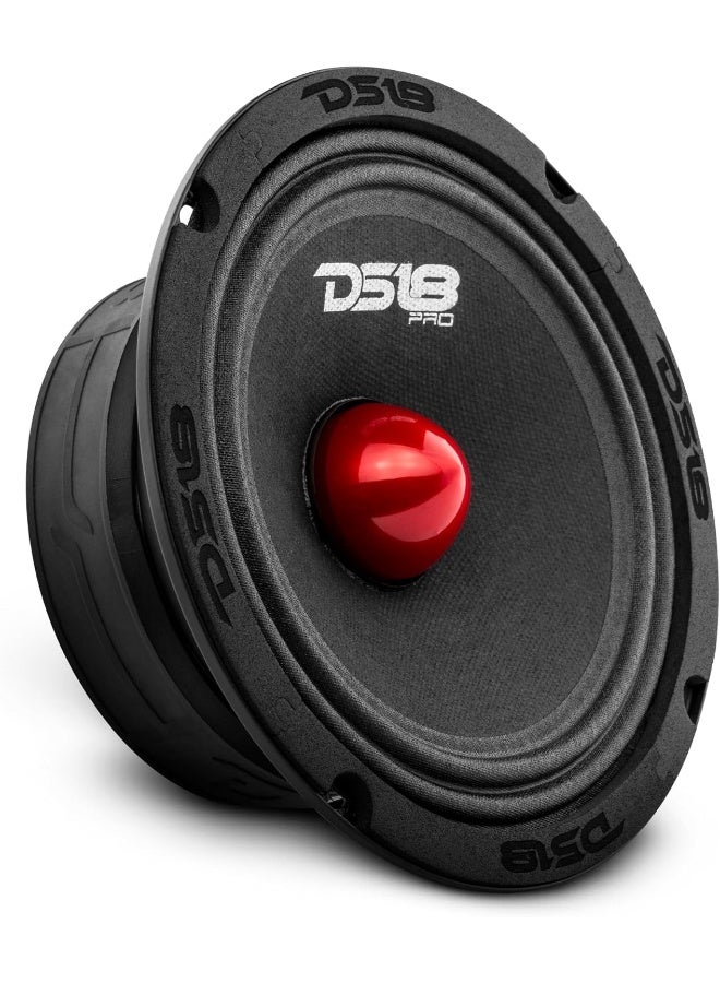DS18 DS18 PRO-GM6.4B Midrange Loudspeaker 6.5" Red Aluminum Bullet, 480W Max, 4 Ohms, 1.5" Kapton VC Premium Quality Audio Door Speakers for Car or Truck Stereo Sound System - Image 1