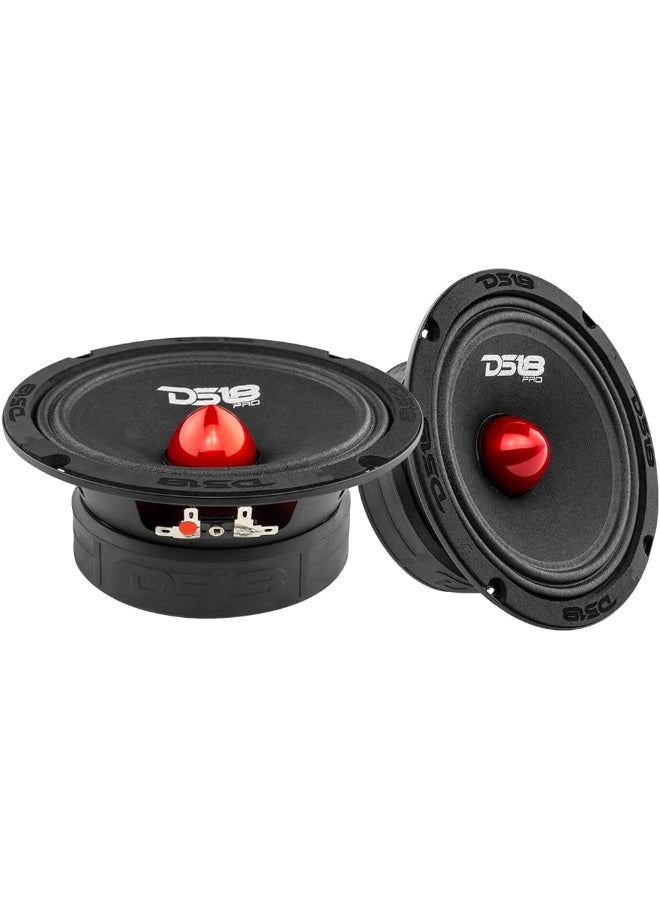 DS18 DS18 PRO-GM6.4B Midrange Loudspeaker 6.5" Red Aluminum Bullet, 480W Max, 4 Ohms, 1.5" Kapton VC Premium Quality Audio Door Speakers for Car or Truck Stereo Sound System - Image 3