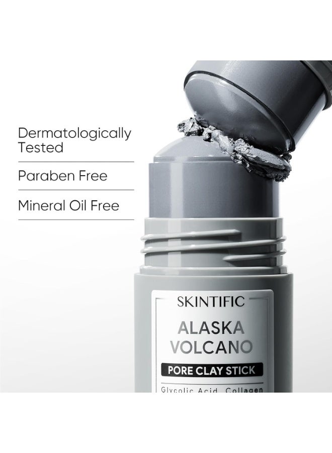 SKINTIFIC Deep Pore Cleansing Blackhead Remover Face Mask Stick, Mud Mask with Natural Alaska Volcano Clay, Gentle Exfoliating, Smoothing Skin, Non-Drying, Skincare Facial Mask |40g - Image 2