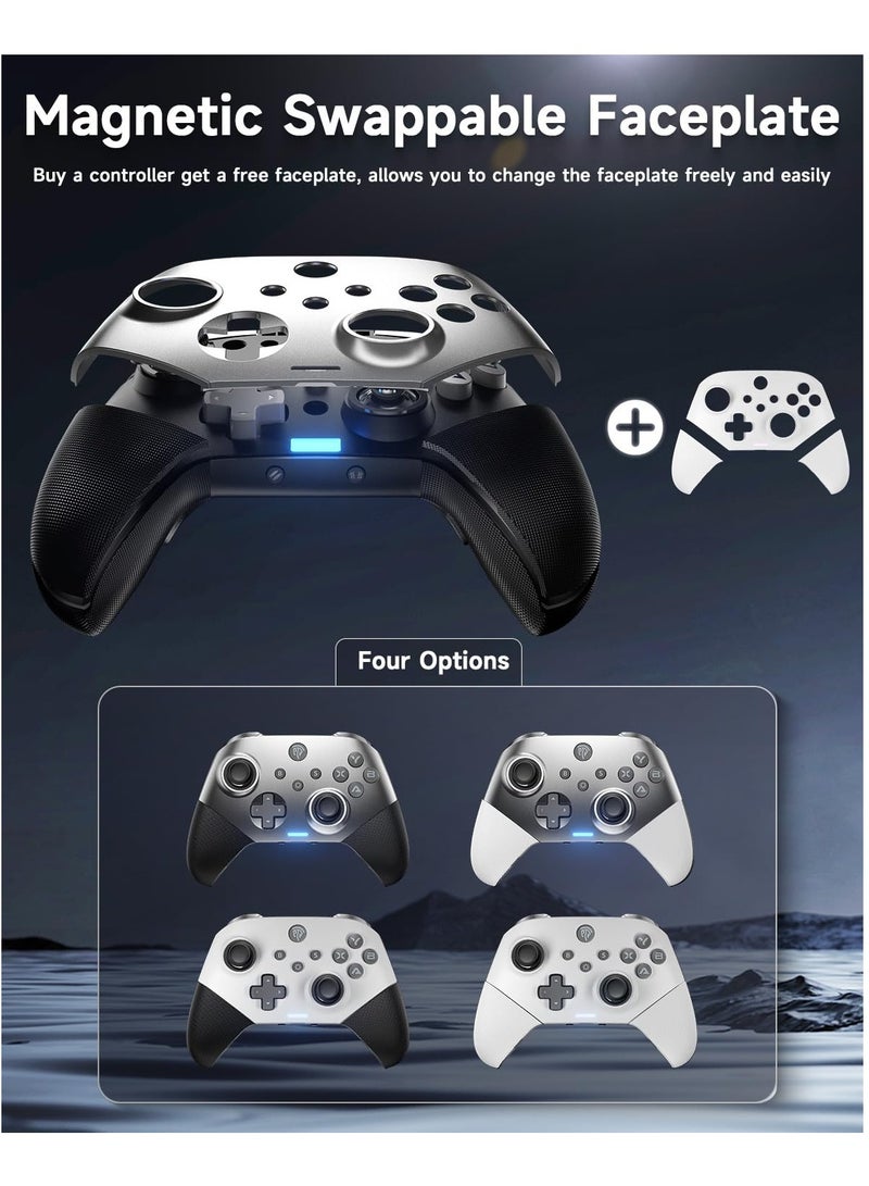 X10 PC Controller for Black Myth: Wukong - Enhanced Wireless Bluetooth Controller with a Swappable Faceplate/Hall Joysticks and Triggers for PC/Switch/Steam/Android TV/Android and iOS Mobile(Black)  - Image 2