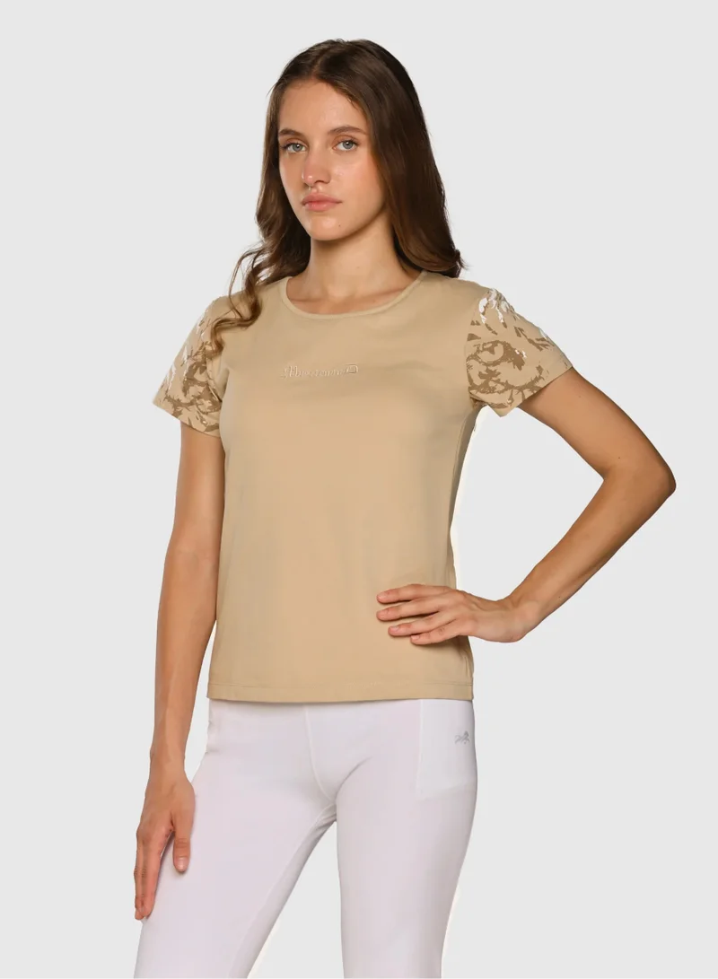 Musclemind Beige Women's In-Built Bra Top for Women | Best Price UAE