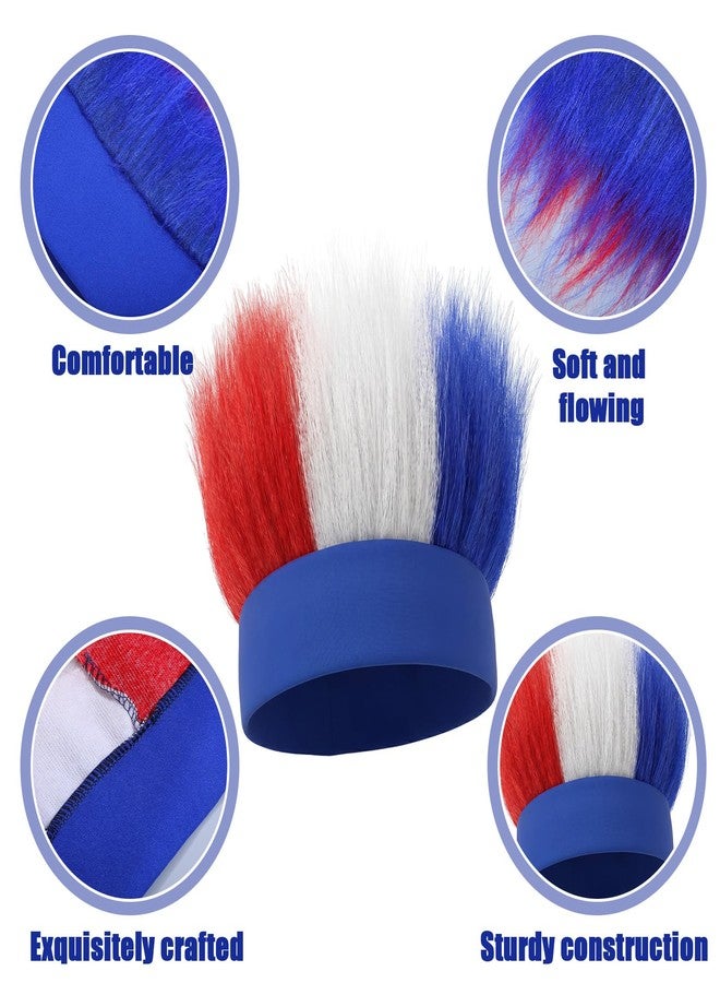 HaiFafafaing Patriotic Hairy Headband, Red White Blue Wig Hat, Costume Accessory For 4th Of July, Memorial Day, Sports Events, Parties, Cosplay, Halloween - Image 3
